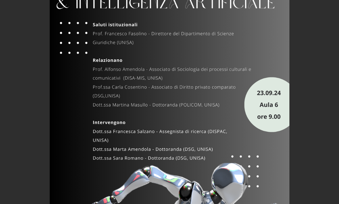 ETICA E INTELLIGENZA ARTIFICIALE -SEMINARIO DEL 23 SETTEMBRE 2024