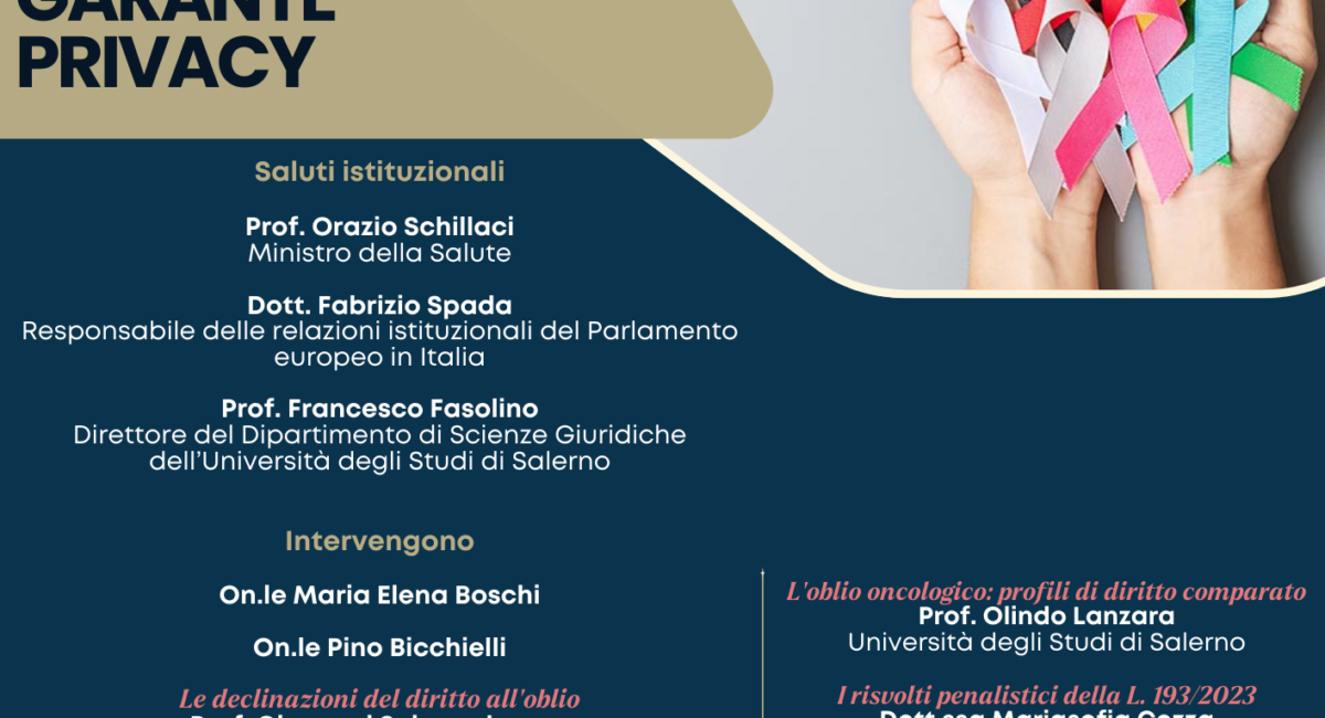 L’OBLIO ONCOLOGICO E IL VADEMECUM DEL GARANTE PRIVACY – 15 GENNAIO 2025